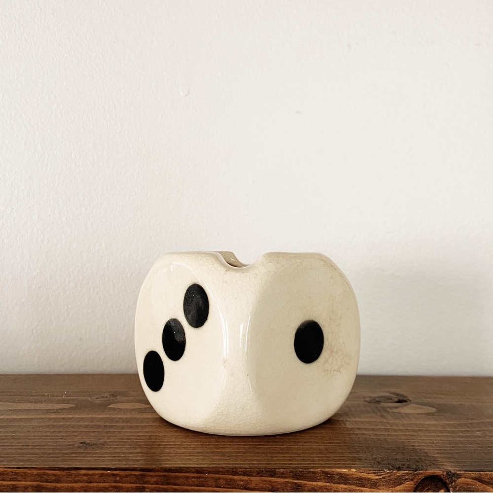 Vintage Ceramic Dice Ashtray